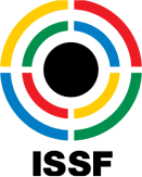 Logo with four colored arcs (yellow, red, green, blue) around a black dot, 'ISSF' below